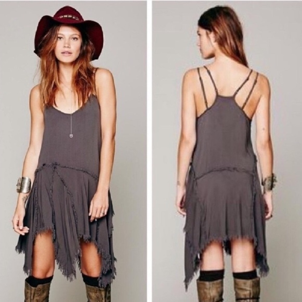 Intimately Free People Tattered grey dress Xs - Picture 1 of 8